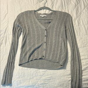 Gray Cable Knit Women's Sweater